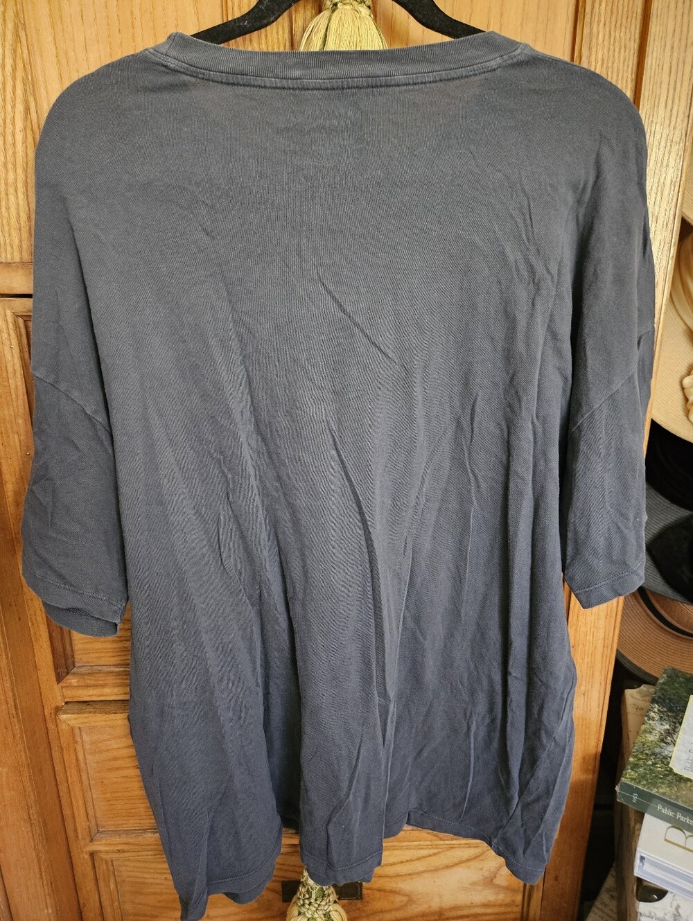 American Eagle Oversized Graphic Halloween Tee Charcoal Grey L/XL - Picture 2 of 5
